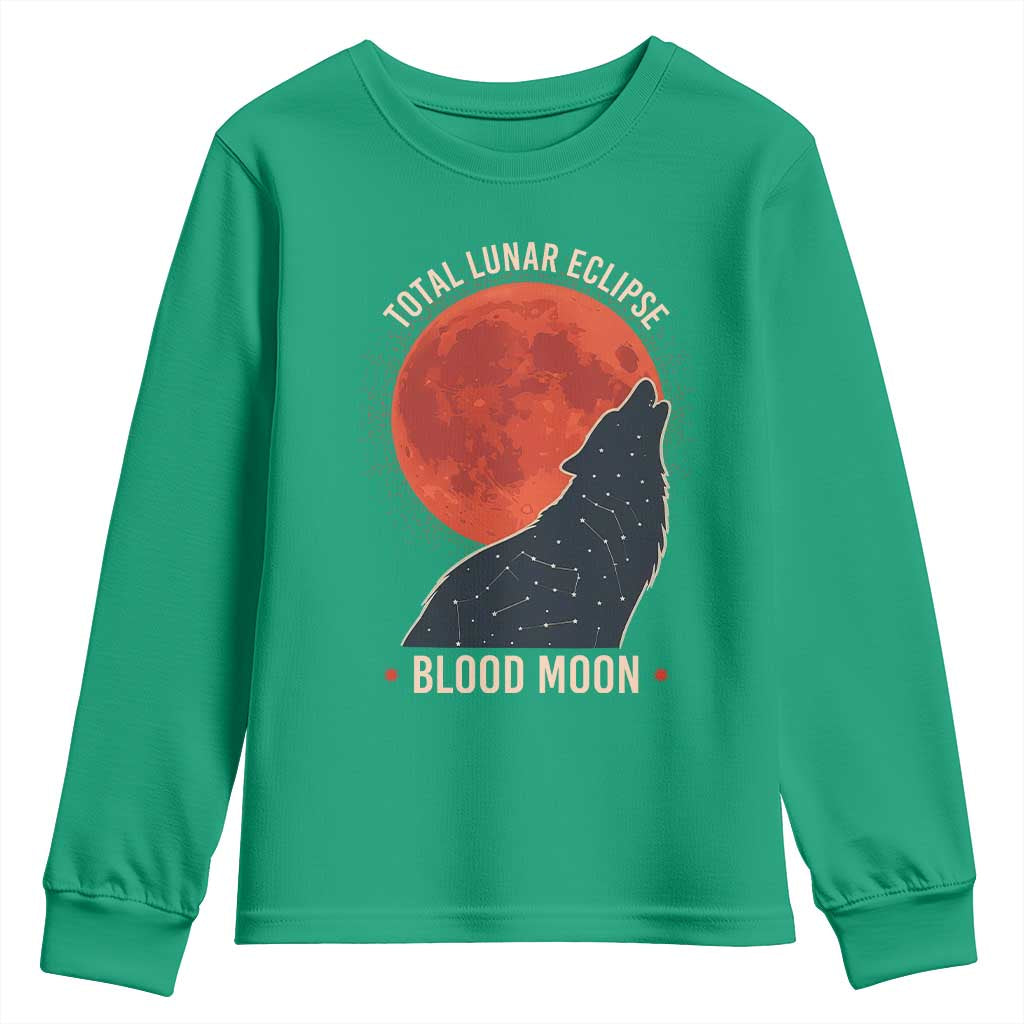 Total Lunar Eclipse March 3 2026 Youth Sweatshirt Constellation Wolf Souvenir Graphic