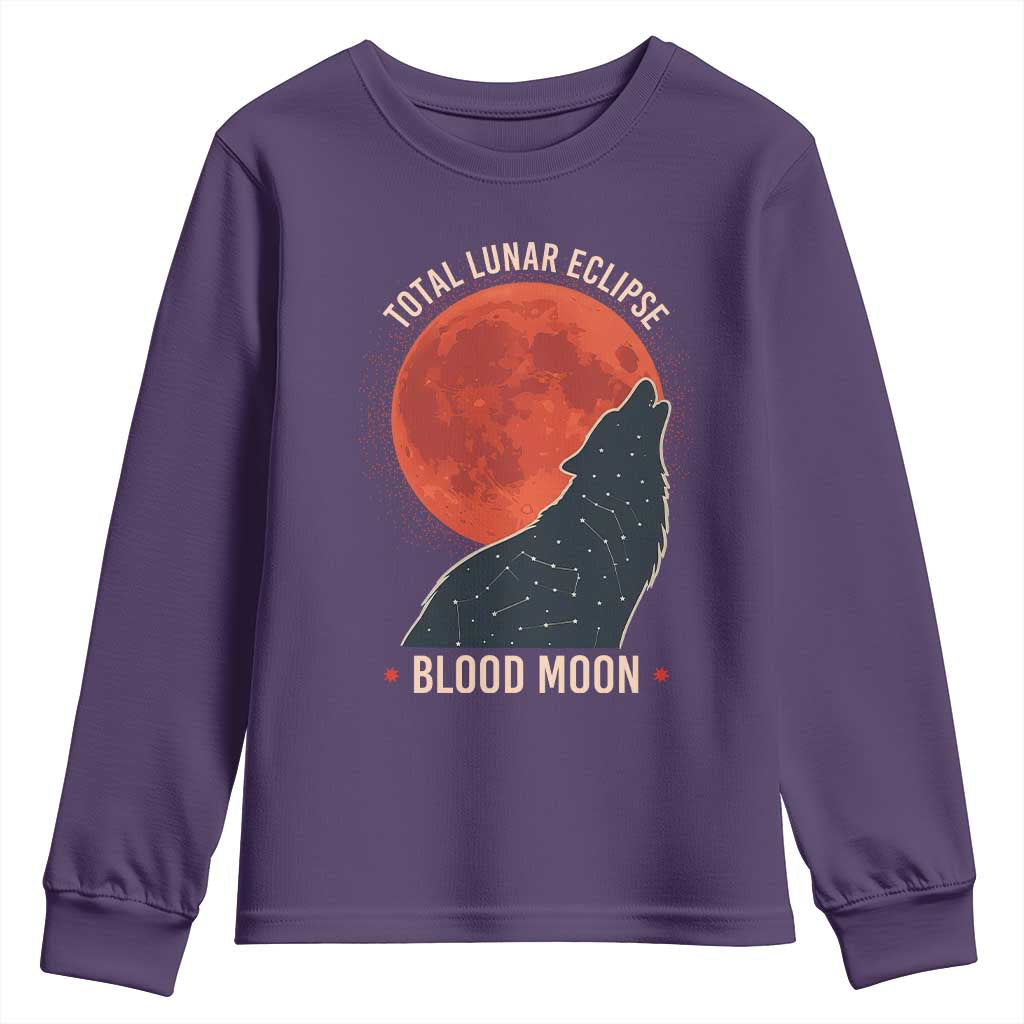 Total Lunar Eclipse March 3 2026 Youth Sweatshirt Constellation Wolf Souvenir Graphic