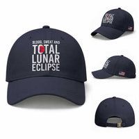 Blood Sweat and Total Lunar Eclipse Baseball Cap Funny Astronomy Pun Graphic