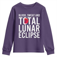 Blood Sweat and Total Lunar Eclipse Youth Sweatshirt Funny Astronomy Pun Graphic