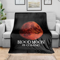 Blood Moon Is Coming Spooky Halloween Throw Blanket Flying Bats Gothic Dark Horror Graphic
