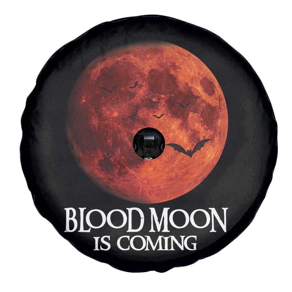 Blood Moon Is Coming Spooky Halloween Spare Tire Cover Flying Bats Gothic Dark Horror Graphic