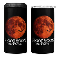 Blood Moon Is Coming Spooky Halloween 4 in 1 Can Cooler Tumbler Flying Bats Gothic Dark Horror Graphic