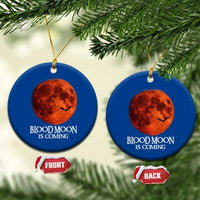 Blood Moon Is Coming Spooky Halloween Ceramic Ornament Flying Bats Gothic Dark Horror Graphic