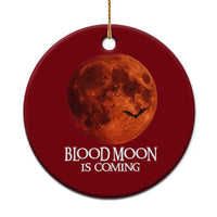 Blood Moon Is Coming Spooky Halloween Ceramic Ornament Flying Bats Gothic Dark Horror Graphic