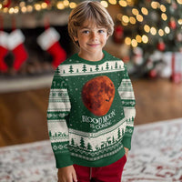 Blood Moon Is Coming Spooky Halloween Ugly Christmas Sweater Flying Bats Gothic Dark Horror Graphic