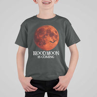 Blood Moon Is Coming Spooky Halloween T Shirt For Kid Flying Bats Gothic Dark Horror Graphic