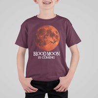 Blood Moon Is Coming Spooky Halloween T Shirt For Kid Flying Bats Gothic Dark Horror Graphic