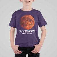 Blood Moon Is Coming Spooky Halloween T Shirt For Kid Flying Bats Gothic Dark Horror Graphic