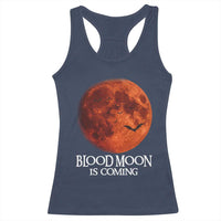 Blood Moon Is Coming Spooky Halloween Racerback Tank Top Flying Bats Gothic Dark Horror Graphic