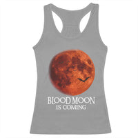 Blood Moon Is Coming Spooky Halloween Racerback Tank Top Flying Bats Gothic Dark Horror Graphic