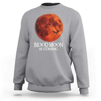 Blood Moon Is Coming Spooky Halloween Sweatshirt Flying Bats Gothic Dark Horror Graphic