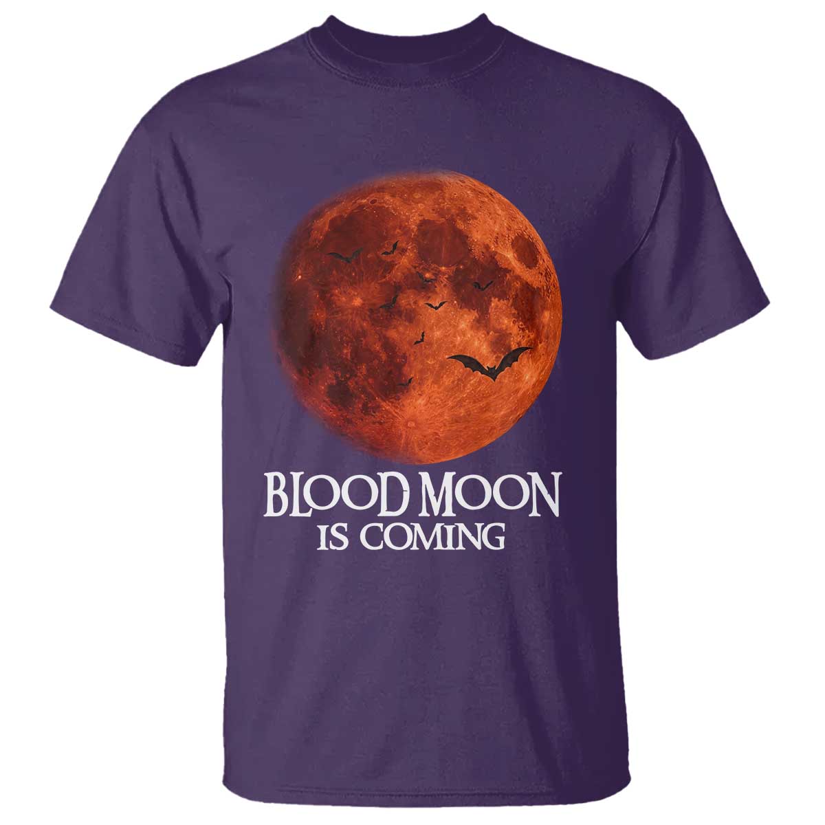 Blood Moon Is Coming Spooky Halloween T Shirt Flying Bats Gothic Dark Horror Graphic