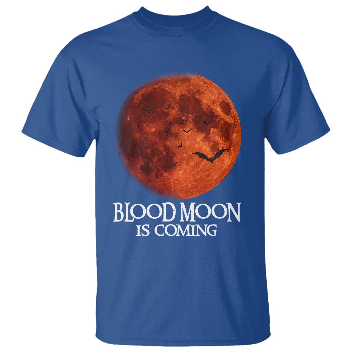 Blood Moon Is Coming Spooky Halloween T Shirt Flying Bats Gothic Dark Horror Graphic