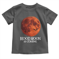 Blood Moon Is Coming Spooky Halloween Toddler T Shirt Flying Bats Gothic Dark Horror Graphic