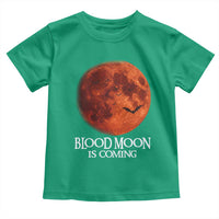 Blood Moon Is Coming Spooky Halloween Toddler T Shirt Flying Bats Gothic Dark Horror Graphic