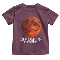 Blood Moon Is Coming Spooky Halloween Toddler T Shirt Flying Bats Gothic Dark Horror Graphic