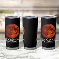 Blood Moon Is Coming Spooky Halloween Tumbler Cup Flying Bats Gothic Dark Horror Graphic