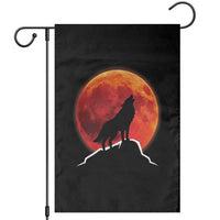 Howling Wolf Crimson Blood Moon Garden Flag Mountain Wildlife Nature Graphic