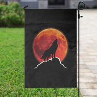 Howling Wolf Crimson Blood Moon Garden Flag Mountain Wildlife Nature Graphic