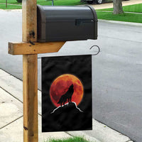 Howling Wolf Crimson Blood Moon Garden Flag Mountain Wildlife Nature Graphic