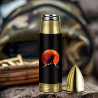 Howling Wolf Crimson Blood Moon Bullet Tumbler Mountain Wildlife Nature Graphic
