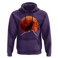 Howling Wolf Crimson Blood Moon Hoodie Mountain Wildlife Nature Graphic