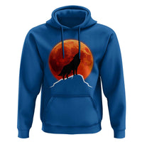 Howling Wolf Crimson Blood Moon Hoodie Mountain Wildlife Nature Graphic