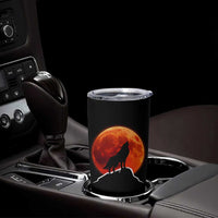 Howling Wolf Crimson Blood Moon Tumbler Cup Mountain Wildlife Nature Graphic