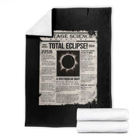 Retro Vintage Science Magazine Total Solar Eclipse 2024 Throw Blanket Historic Totality Astronomy Geek Memorabilia