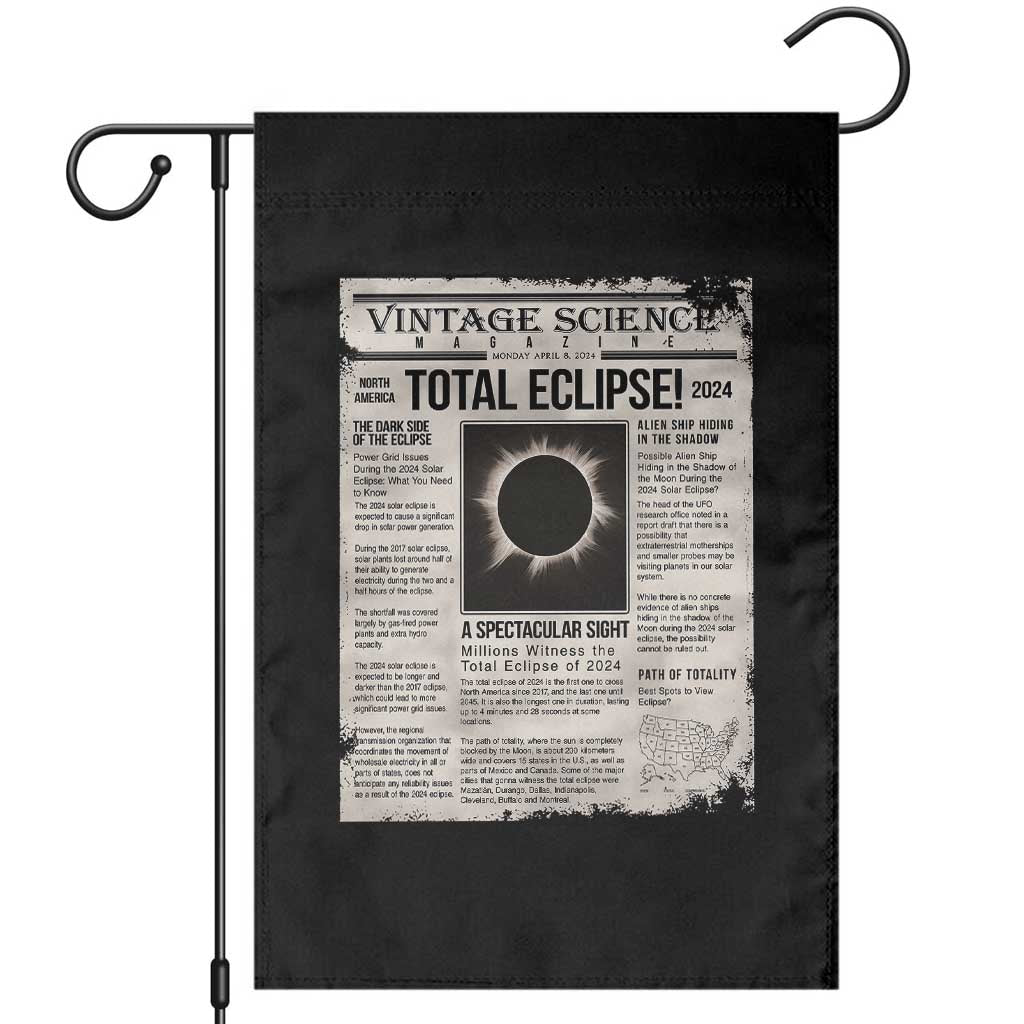 Retro Vintage Science Magazine Total Solar Eclipse 2024 Garden Flag Historic Totality Astronomy Geek Memorabilia
