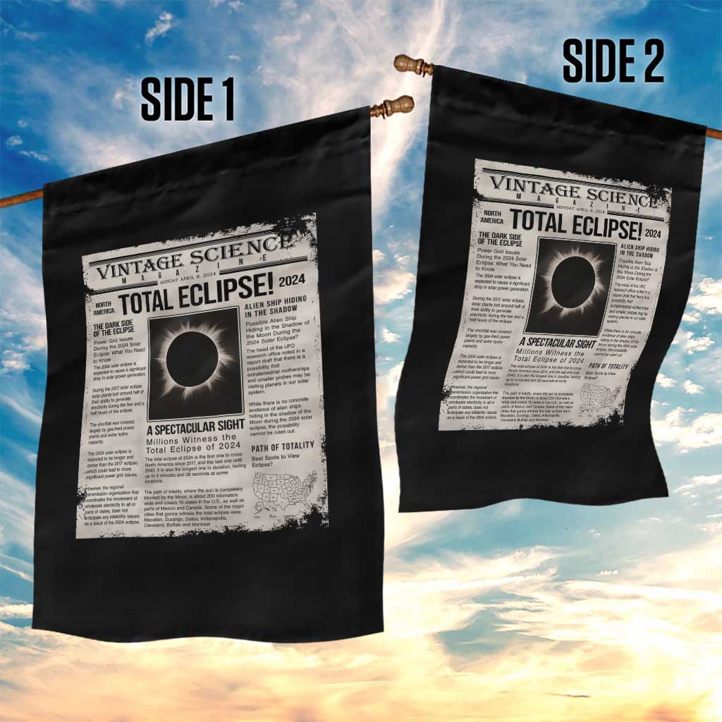 Retro Vintage Science Magazine Total Solar Eclipse 2024 Garden Flag Historic Totality Astronomy Geek Memorabilia