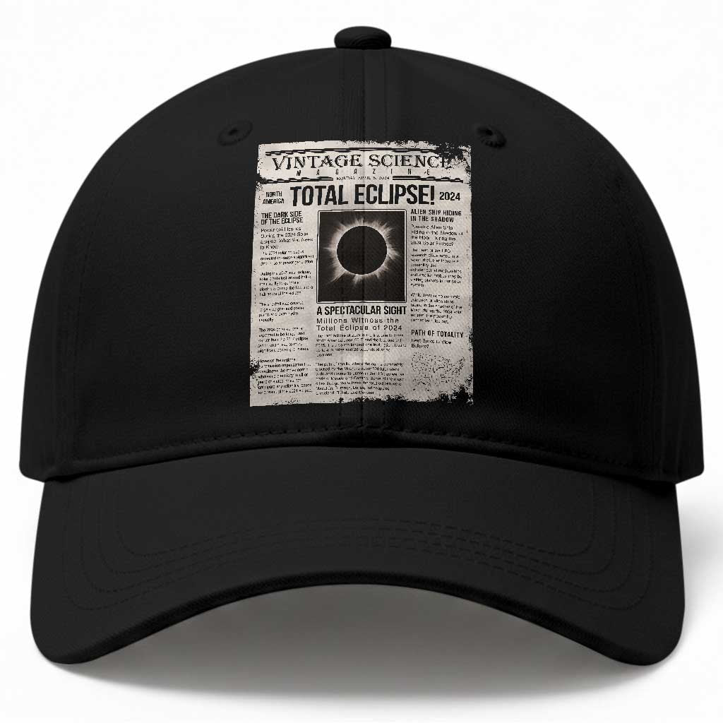 Retro Vintage Science Magazine Total Solar Eclipse 2024 Baseball Cap Historic Totality Astronomy Geek Memorabilia
