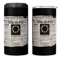 Retro Vintage Science Magazine Total Solar Eclipse 2024 4 in 1 Can Cooler Tumbler Historic Totality Astronomy Geek Memorabilia