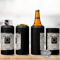 Retro Vintage Science Magazine Total Solar Eclipse 2024 4 in 1 Can Cooler Tumbler Historic Totality Astronomy Geek Memorabilia