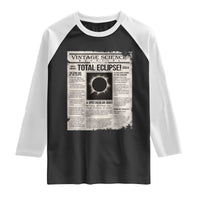 Retro Vintage Science Magazine Total Solar Eclipse 2024 Raglan Shirt Historic Totality Astronomy Geek Memorabilia