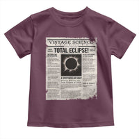 Retro Vintage Science Magazine Total Solar Eclipse 2024 Toddler T Shirt Historic Totality Astronomy Geek Memorabilia