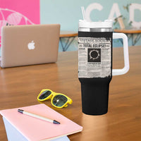 Retro Vintage Science Magazine Total Solar Eclipse 2024 Tumbler With Handle Historic Totality Astronomy Geek Memorabilia