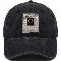 Retro Vintage Science Magazine Total Solar Eclipse 2024 Washed Cotton Baseball Cap Historic Totality Astronomy Geek Memorabilia