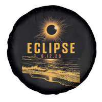 Total Solar Eclipse August 12 2026 Celestial Totality Spare Tire Cover Ocean Beach View Astronomy Souvenir