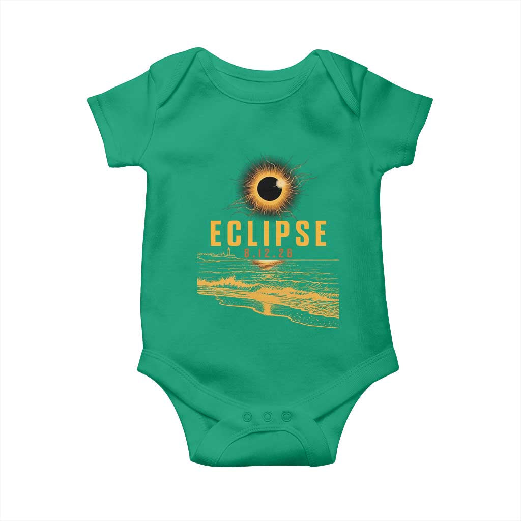 Total Solar Eclipse August 12 2026 Celestial Totality Baby Onesie Ocean Beach View Astronomy Souvenir