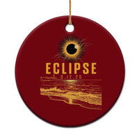 Total Solar Eclipse August 12 2026 Celestial Totality Ceramic Ornament Ocean Beach View Astronomy Souvenir