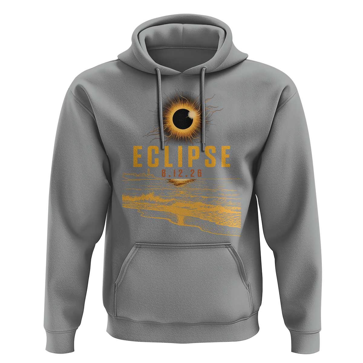 Total Solar Eclipse August 12 2026 Celestial Totality Hoodie Ocean Beach View Astronomy Souvenir