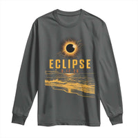 Total Solar Eclipse August 12 2026 Celestial Totality Long Sleeve Shirt Ocean Beach View Astronomy Souvenir