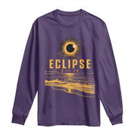 Total Solar Eclipse August 12 2026 Celestial Totality Long Sleeve Shirt Ocean Beach View Astronomy Souvenir
