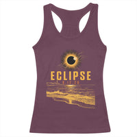 Total Solar Eclipse August 12 2026 Celestial Totality Racerback Tank Top Ocean Beach View Astronomy Souvenir