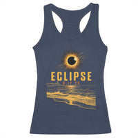 Total Solar Eclipse August 12 2026 Celestial Totality Racerback Tank Top Ocean Beach View Astronomy Souvenir