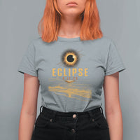 Total Solar Eclipse August 12 2026 Celestial Totality T Shirt For Women Ocean Beach View Astronomy Souvenir