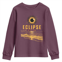Total Solar Eclipse August 12 2026 Celestial Totality Youth Sweatshirt Ocean Beach View Astronomy Souvenir