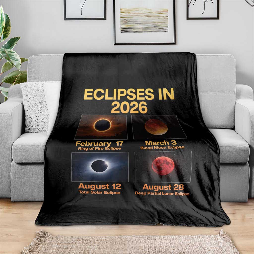 Eclipses in 2026 Celestial Calendar Infographic Throw Blanket Space Nerd Astronomy Gift Astrology Lover